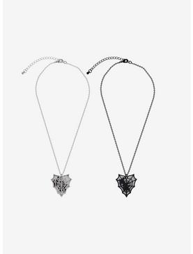 Spiderweb Heart Floral Necklace Set, , hi-res