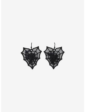 Spiderweb Heart Dried Floral Drop Earrings, , hi-res