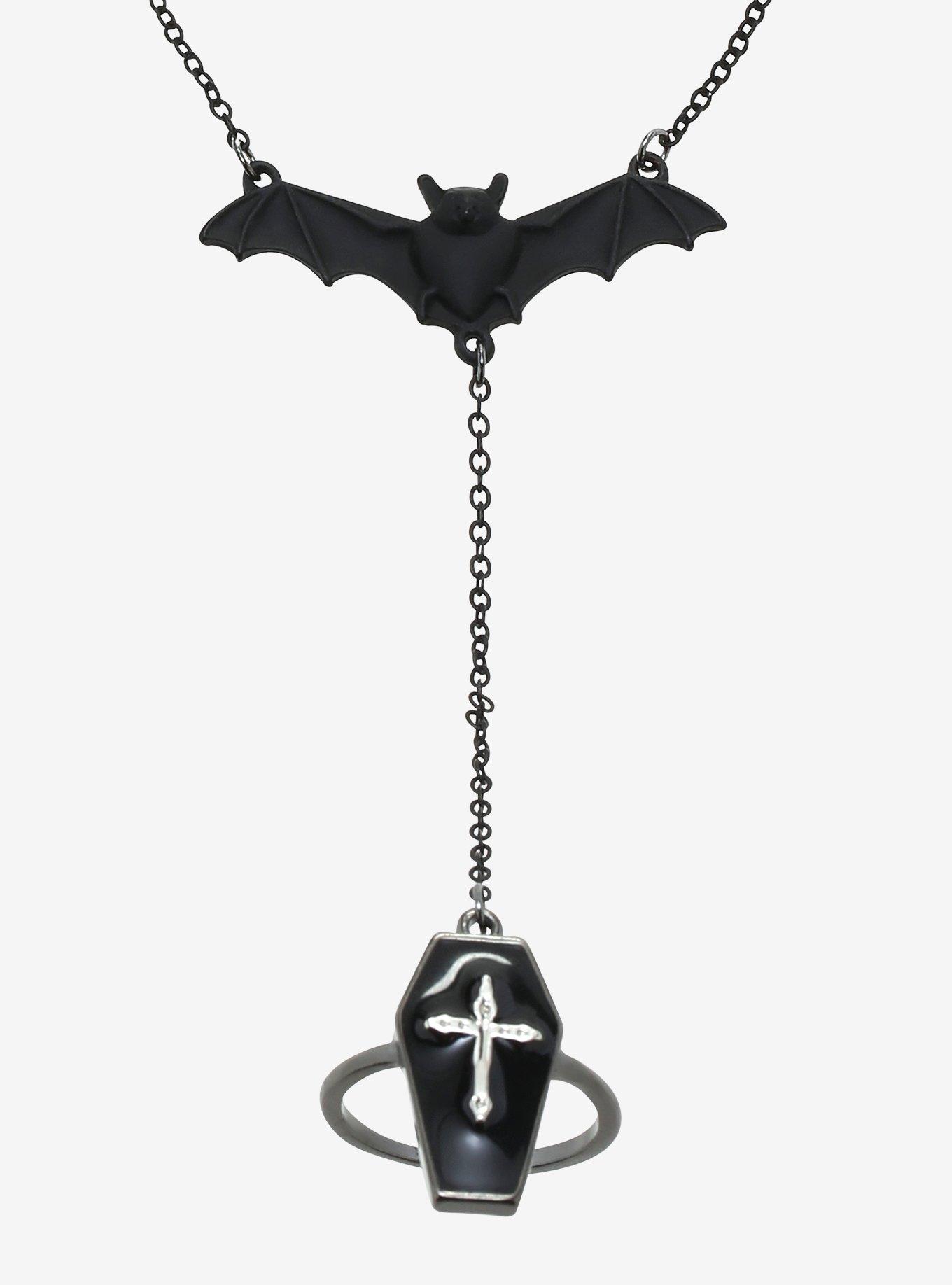 Bat Coffin Hand Ring Bracelet, , alternate