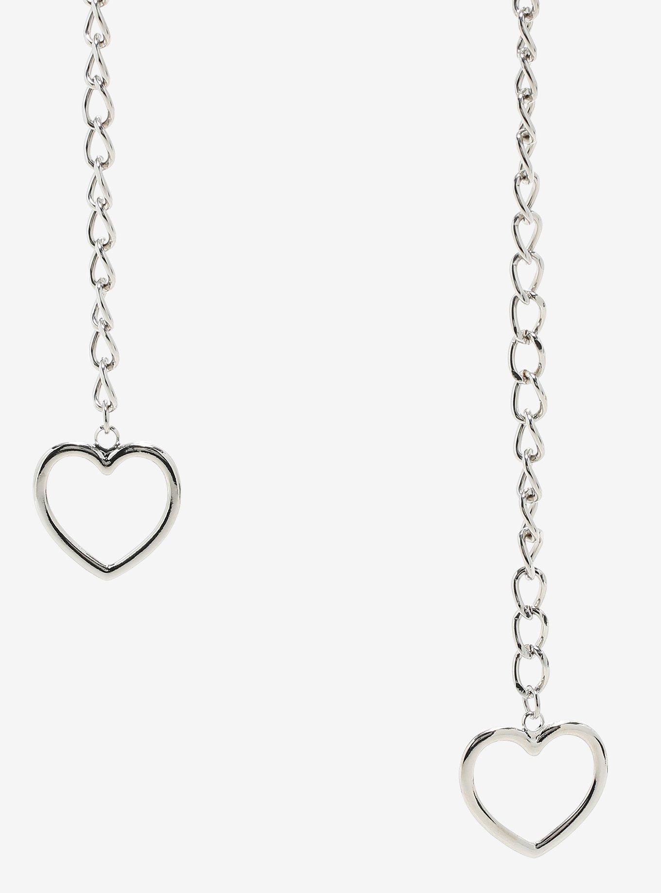 Heart Charms Spiked O-Ring Choker, , alternate