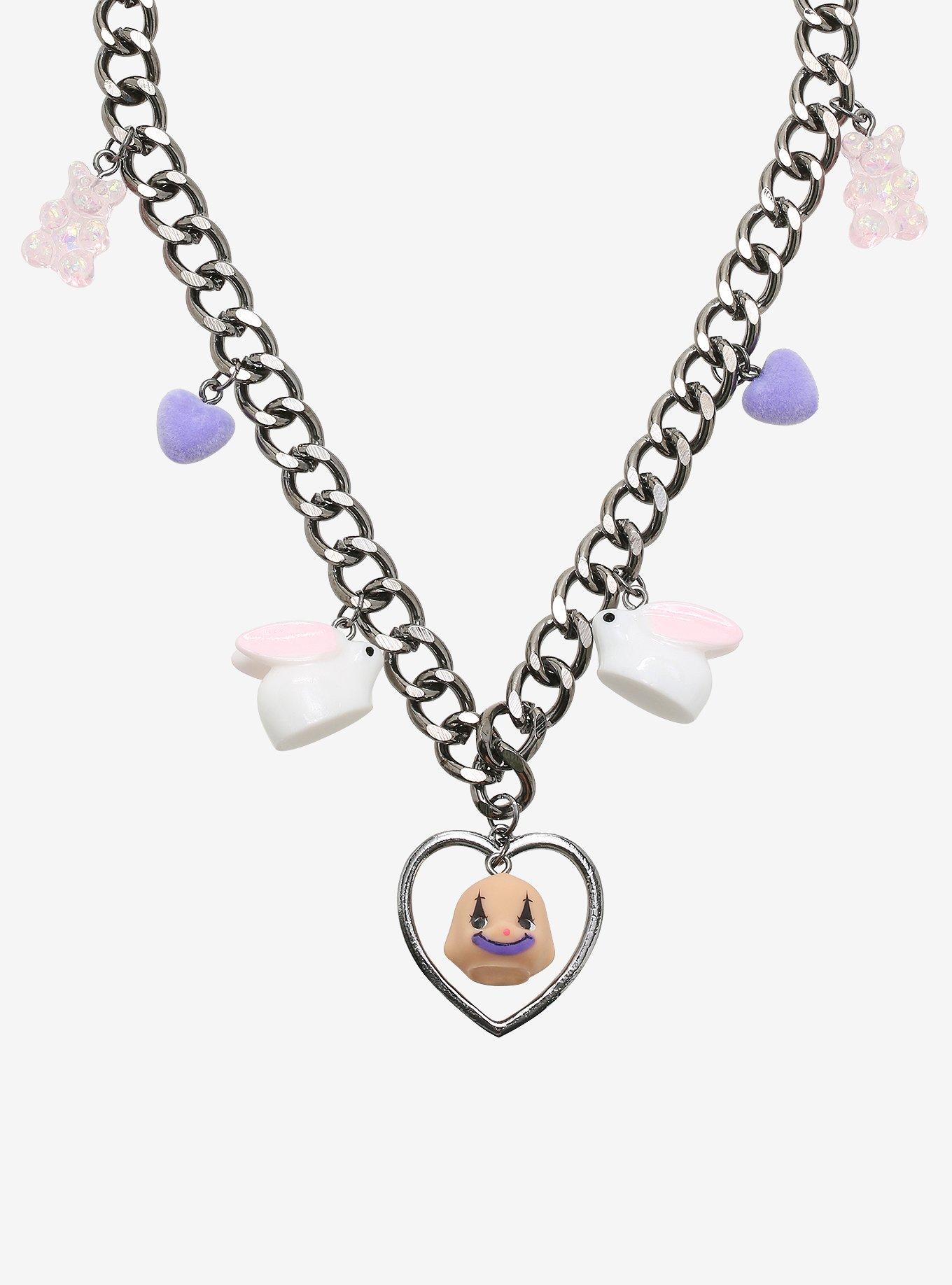 Clown Baby Bunny Chunky Charm Necklace, , alternate