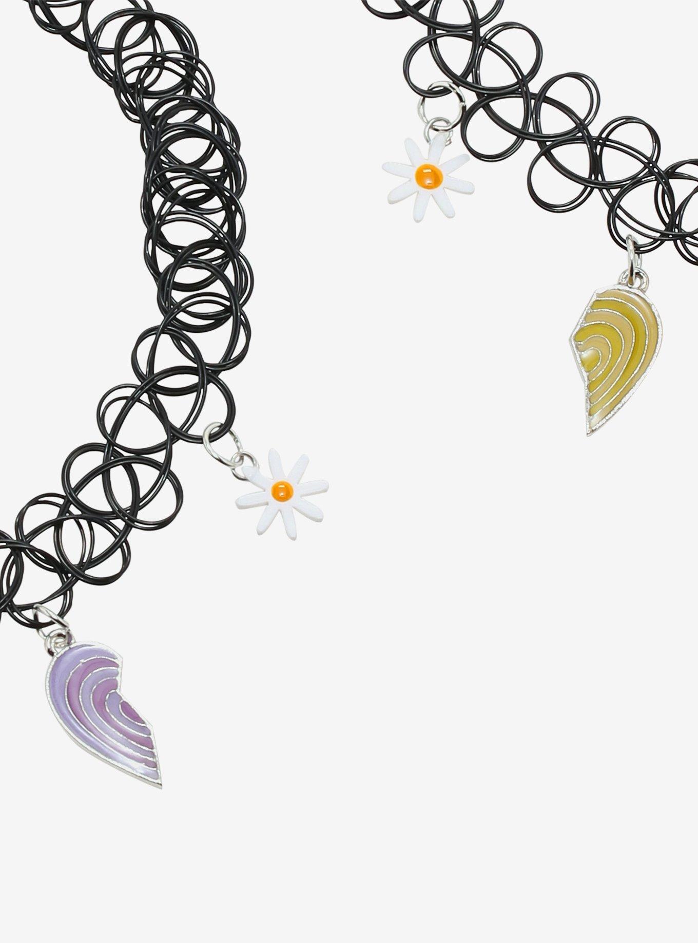 Daisy Broken Heart Best Friend Tattoo Choker Set, , alternate