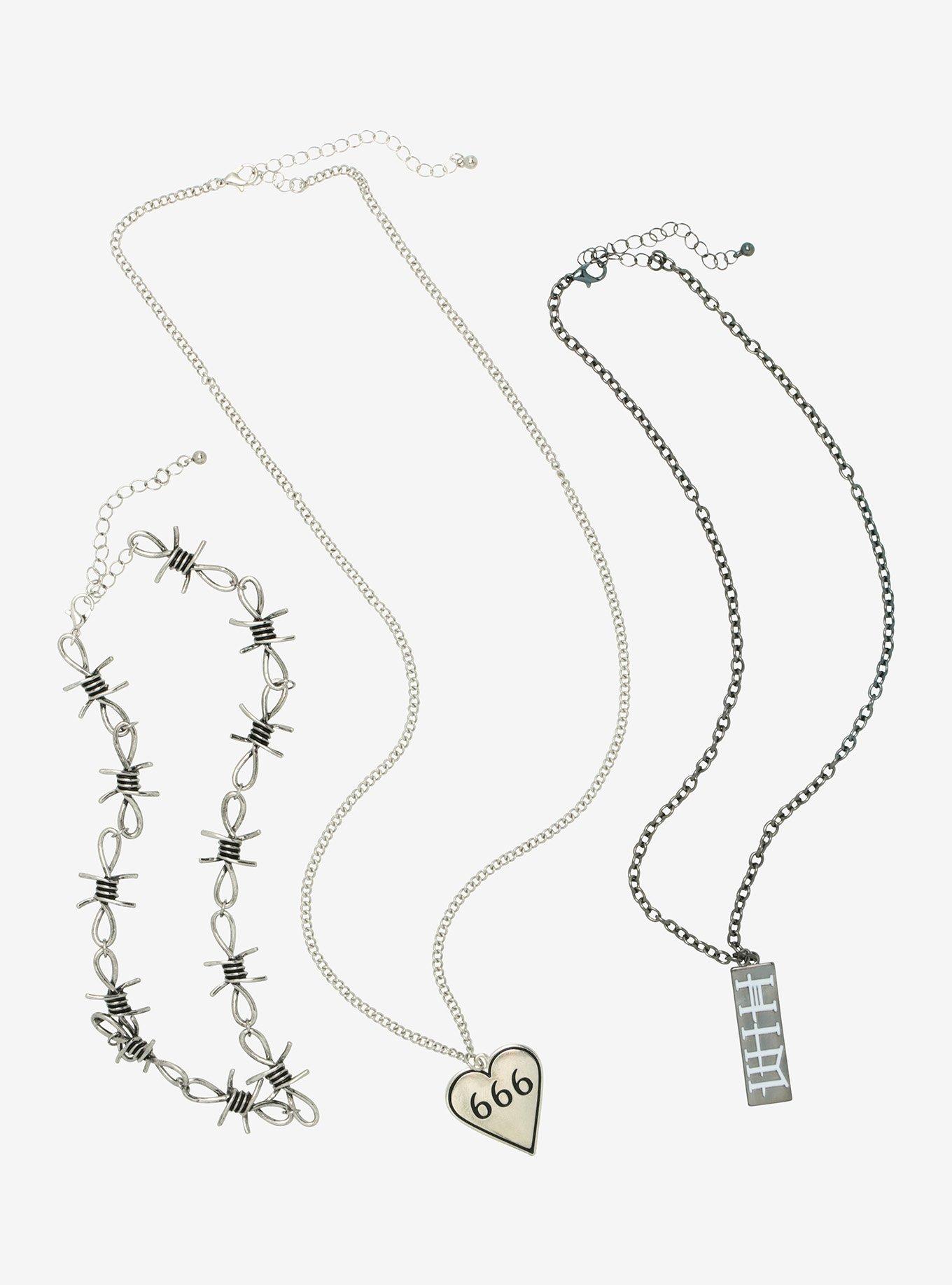 HIM Nameplate Heart Necklace Set, , alternate