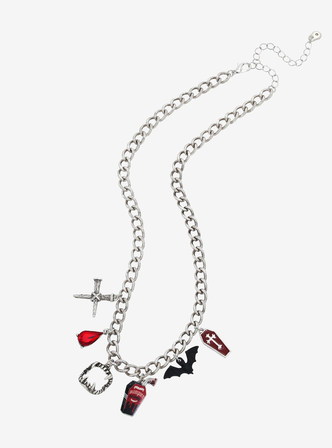 Vampire Blood Chunky Charm Necklace, , alternate