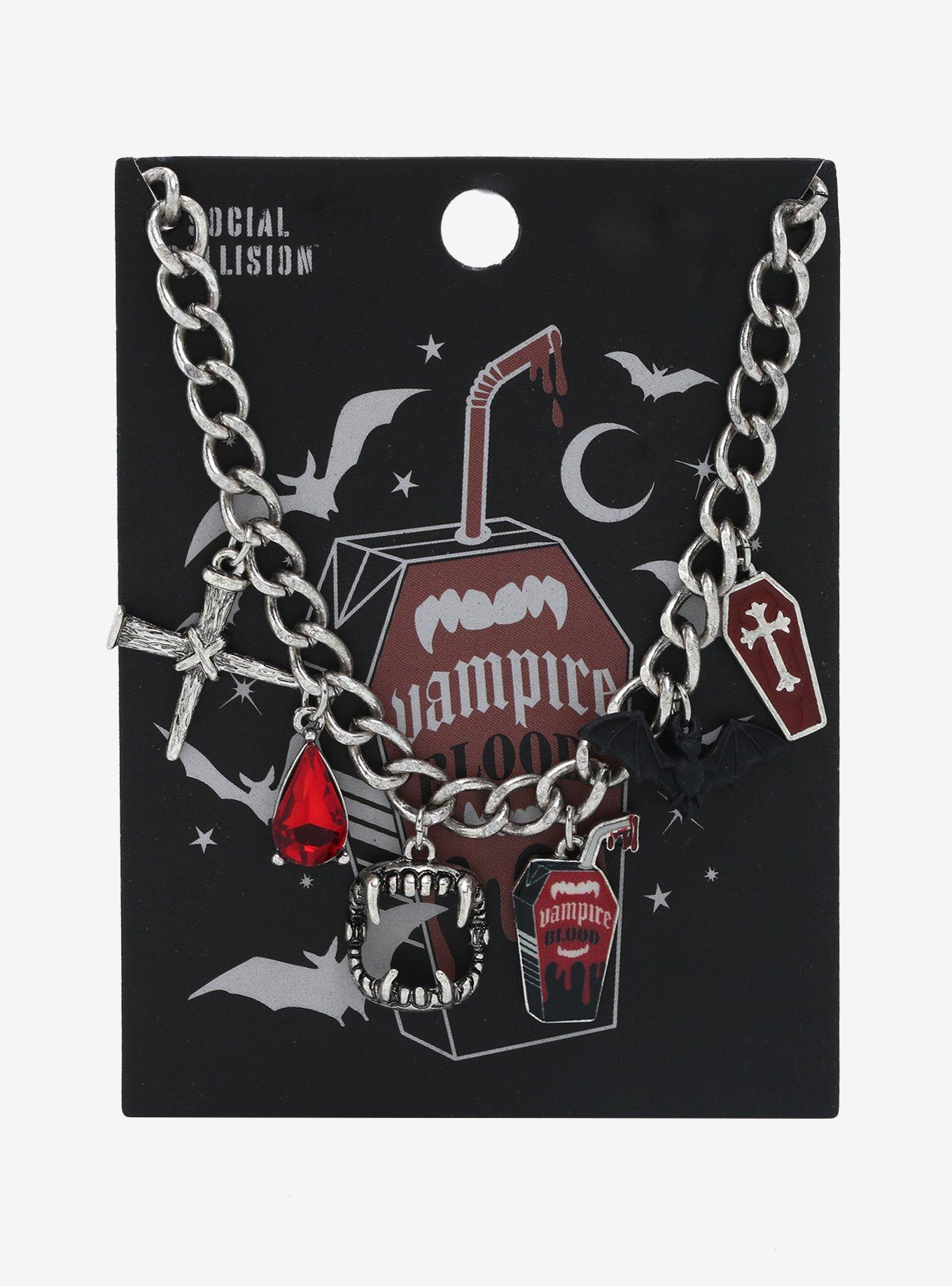 Vampire Blood Chunky Charm Necklace, , alternate