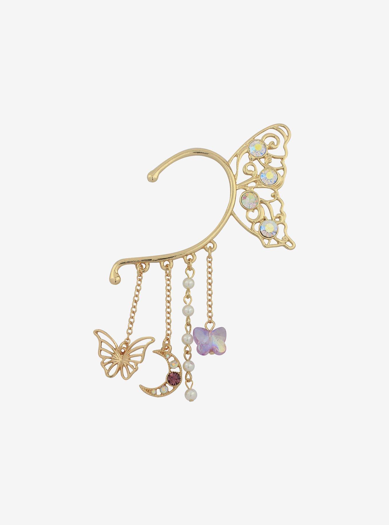 Butterfly Charm Ear Cuff, , alternate
