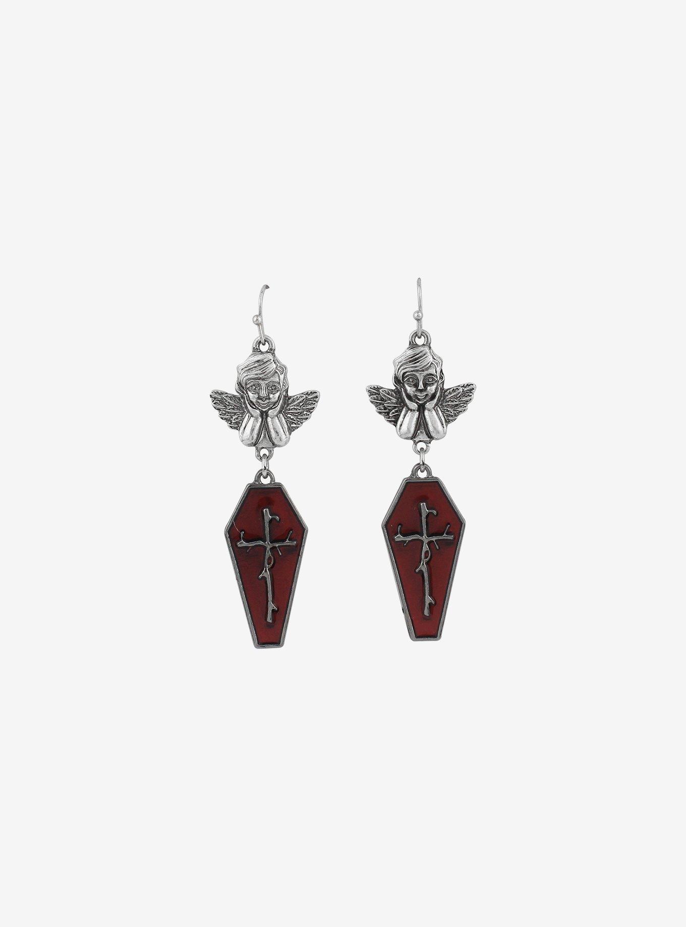 Angel Coffin Drop Earrings, , alternate