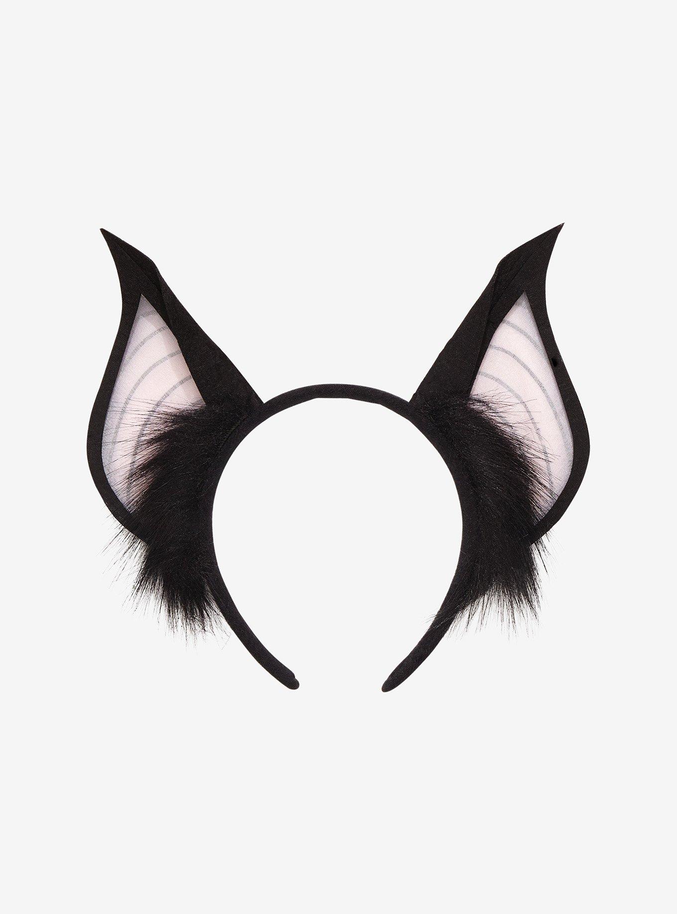 Black Bat Ears Headband, , alternate