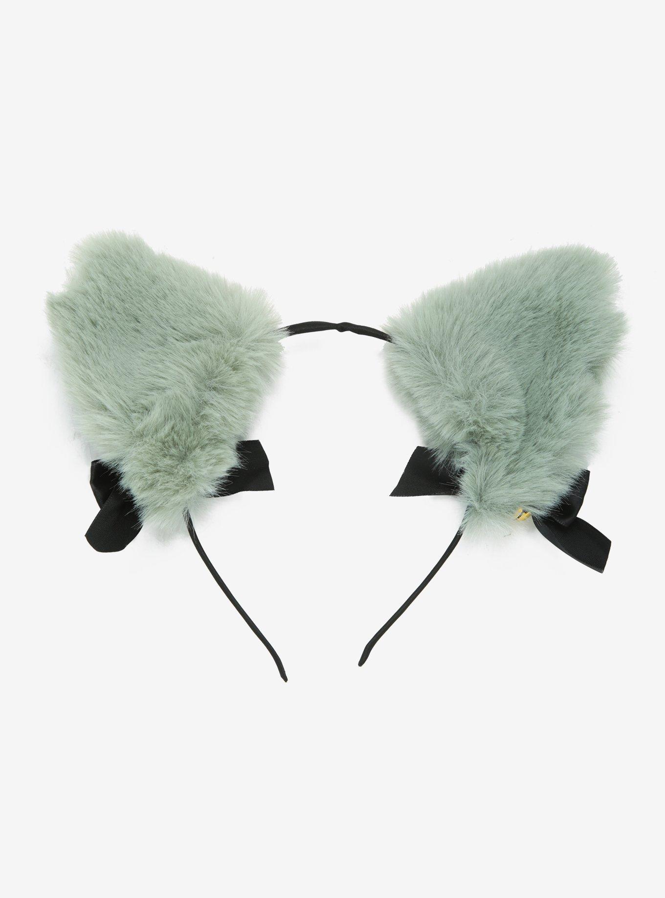 Black & Sage Cat Ear Headband, , alternate