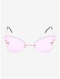 Purple Rhinestone Butterfly Sunglasses, , alternate