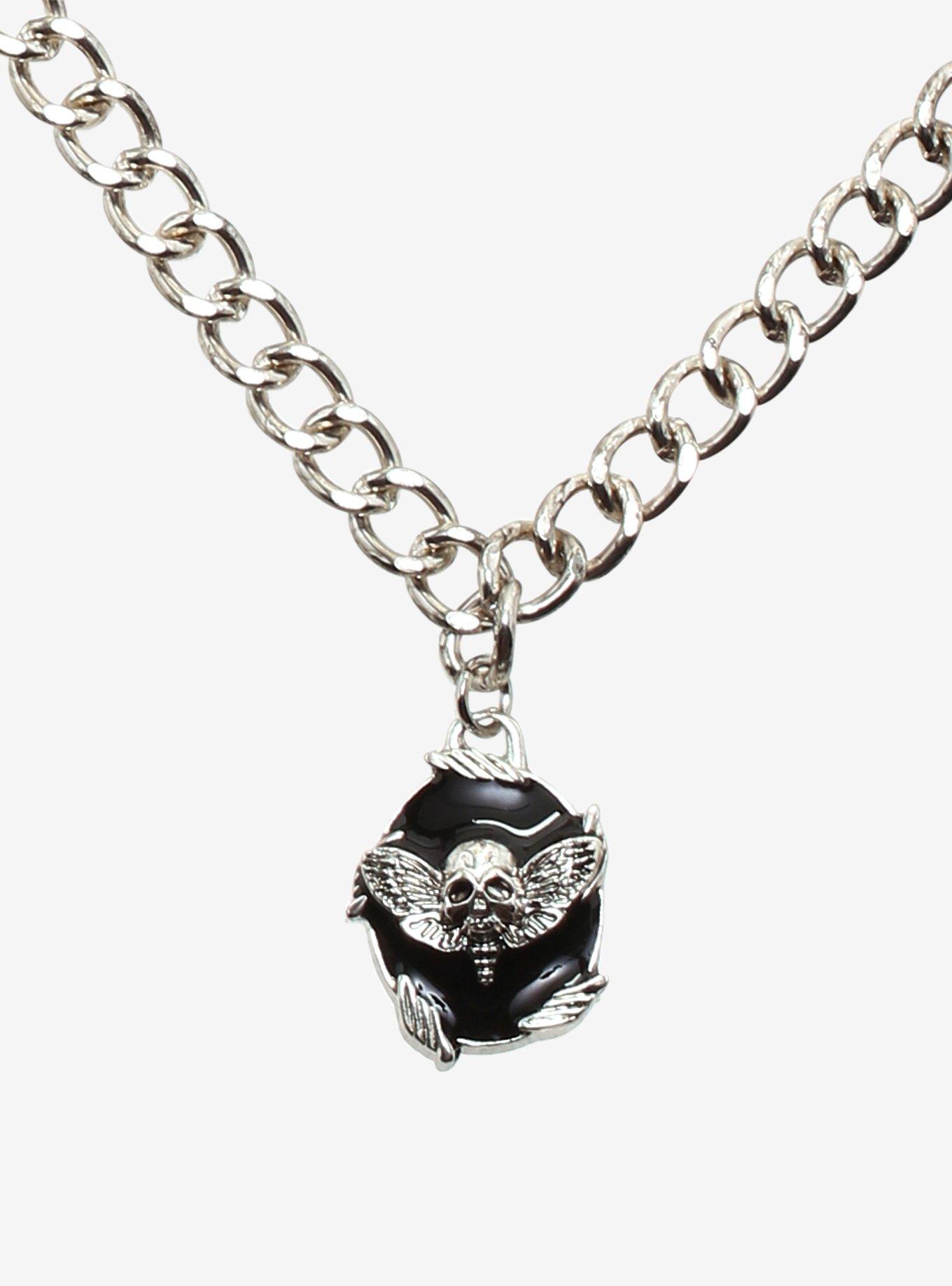 Cameo Skull Chain Choker Set, , alternate