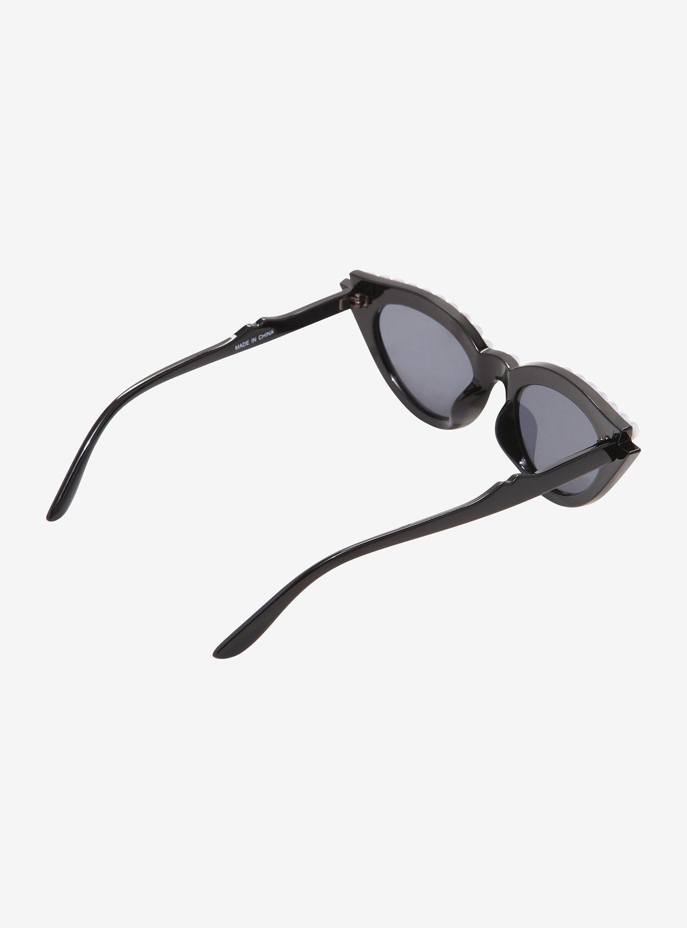 Pearl Rhinestone Cat Eye Sunglasses, , alternate