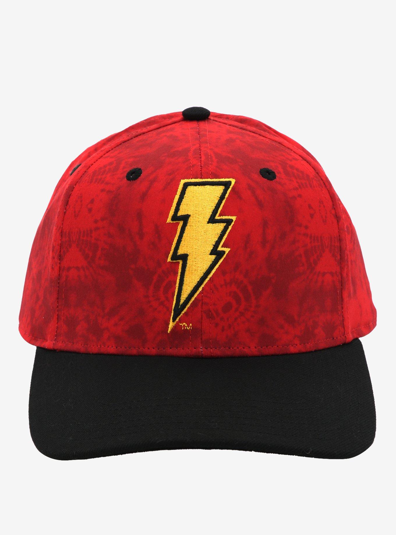 Shazam Logo Red Wash Snapback Hat, , alternate