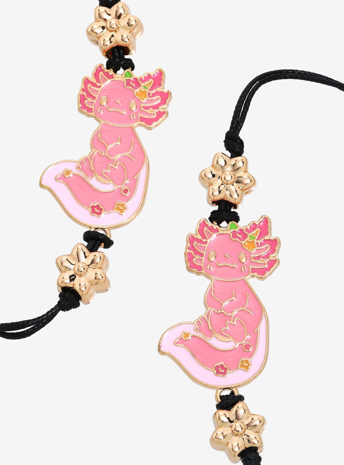 Floral Axolotl Best Friend Cord Bracelet Set By Naomi Lord Art, , alternate