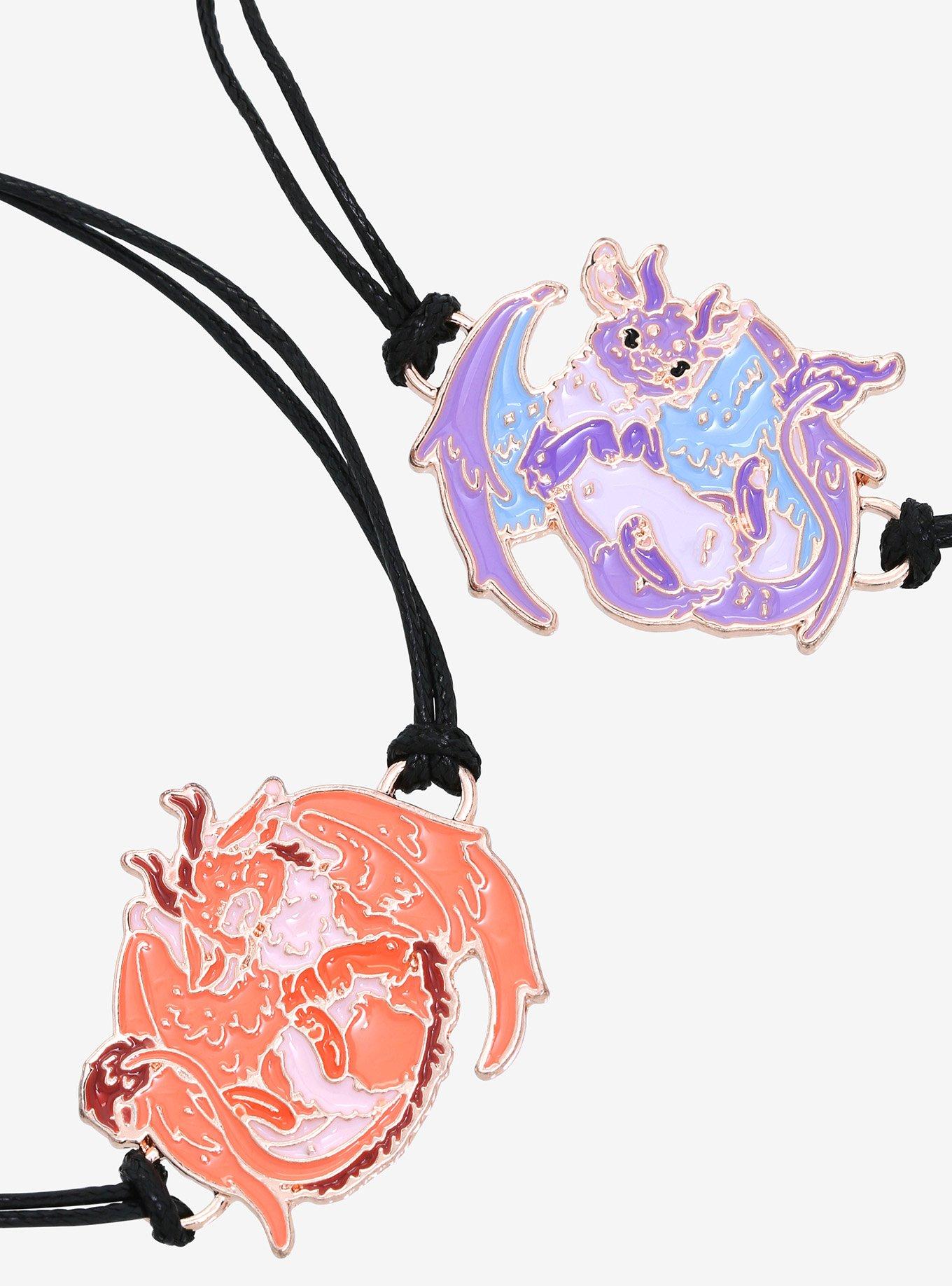 Pastel Mystic Dragon Best Friend Cord Bracelet Set By Naomi Lord Art, , alternate