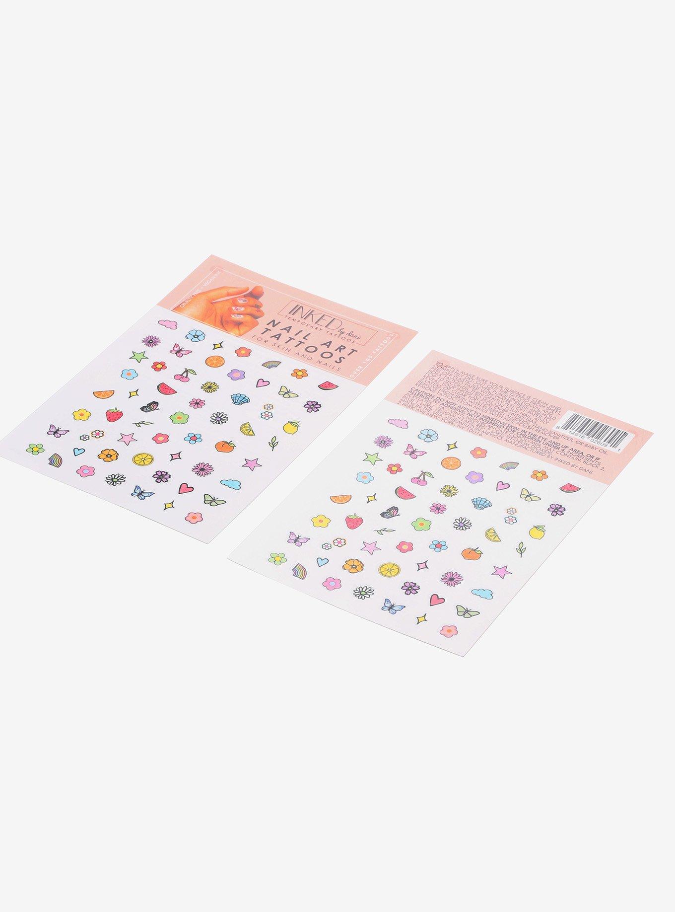 Inked By Dani Floral Fruit Nail Art Tattoos, , alternate