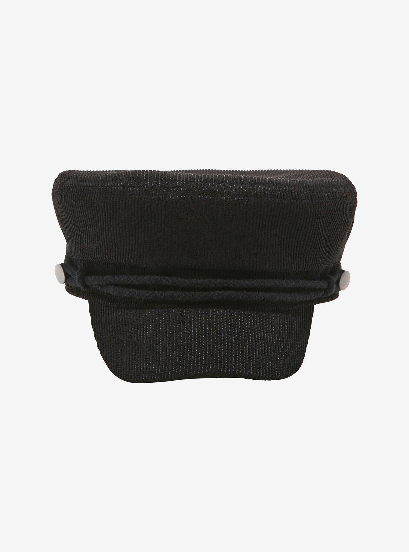 Black Corduroy Cabbie Hat, , alternate
