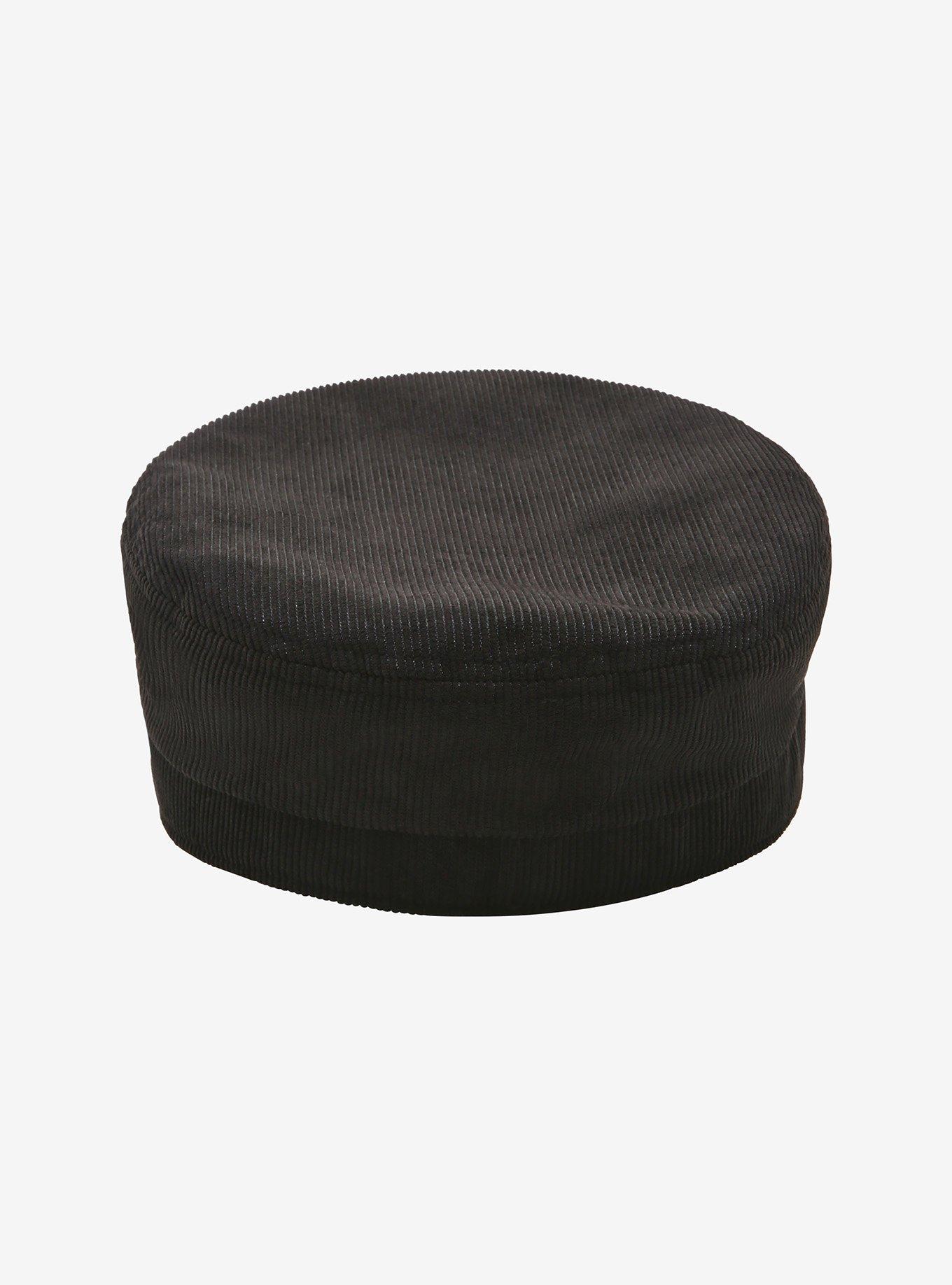 Black Corduroy Cabbie Hat, , alternate