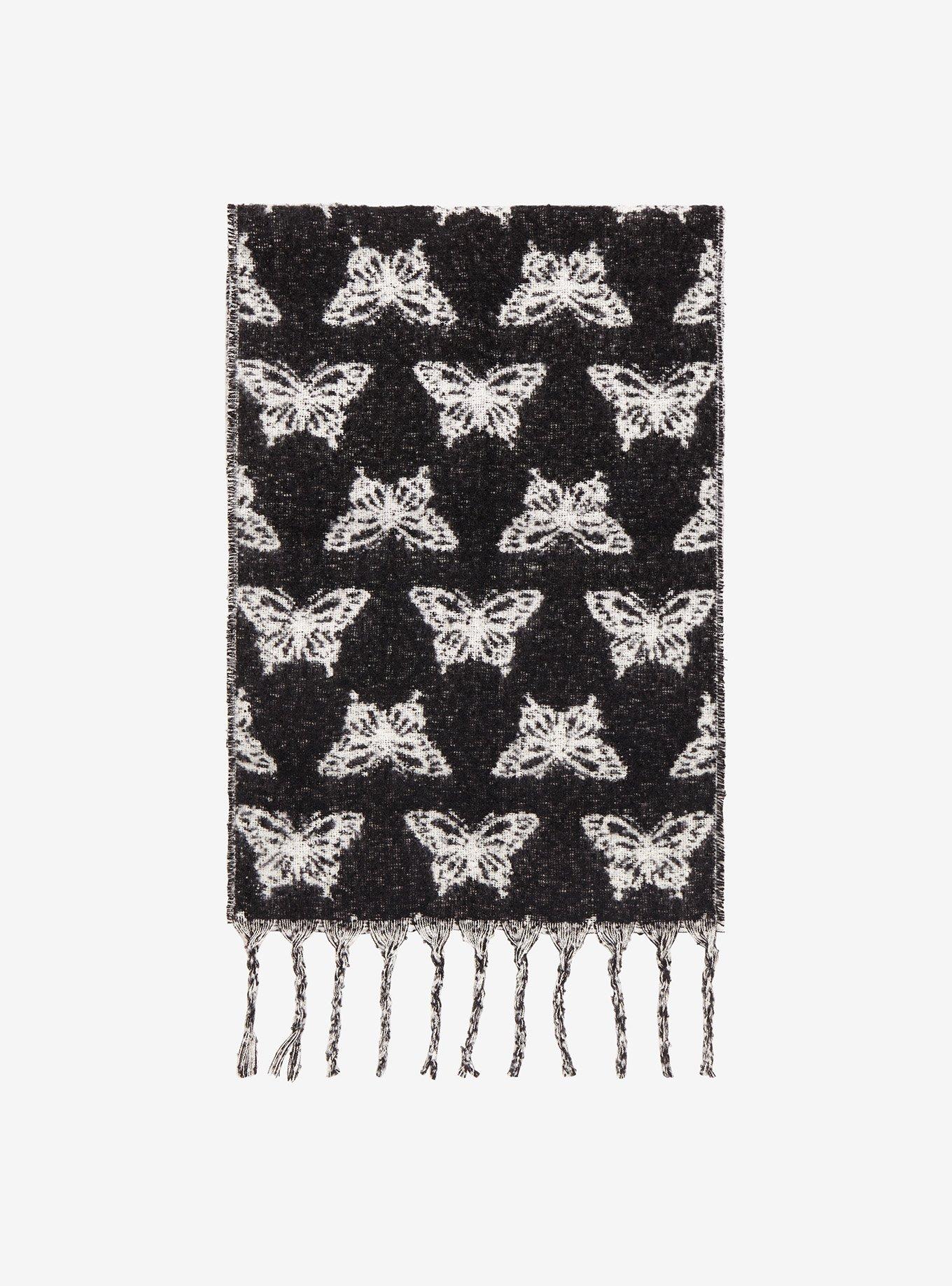 Black & White Butterfly Scarf, , alternate