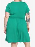 Green Skater Dress Plus Size, GREEN, alternate