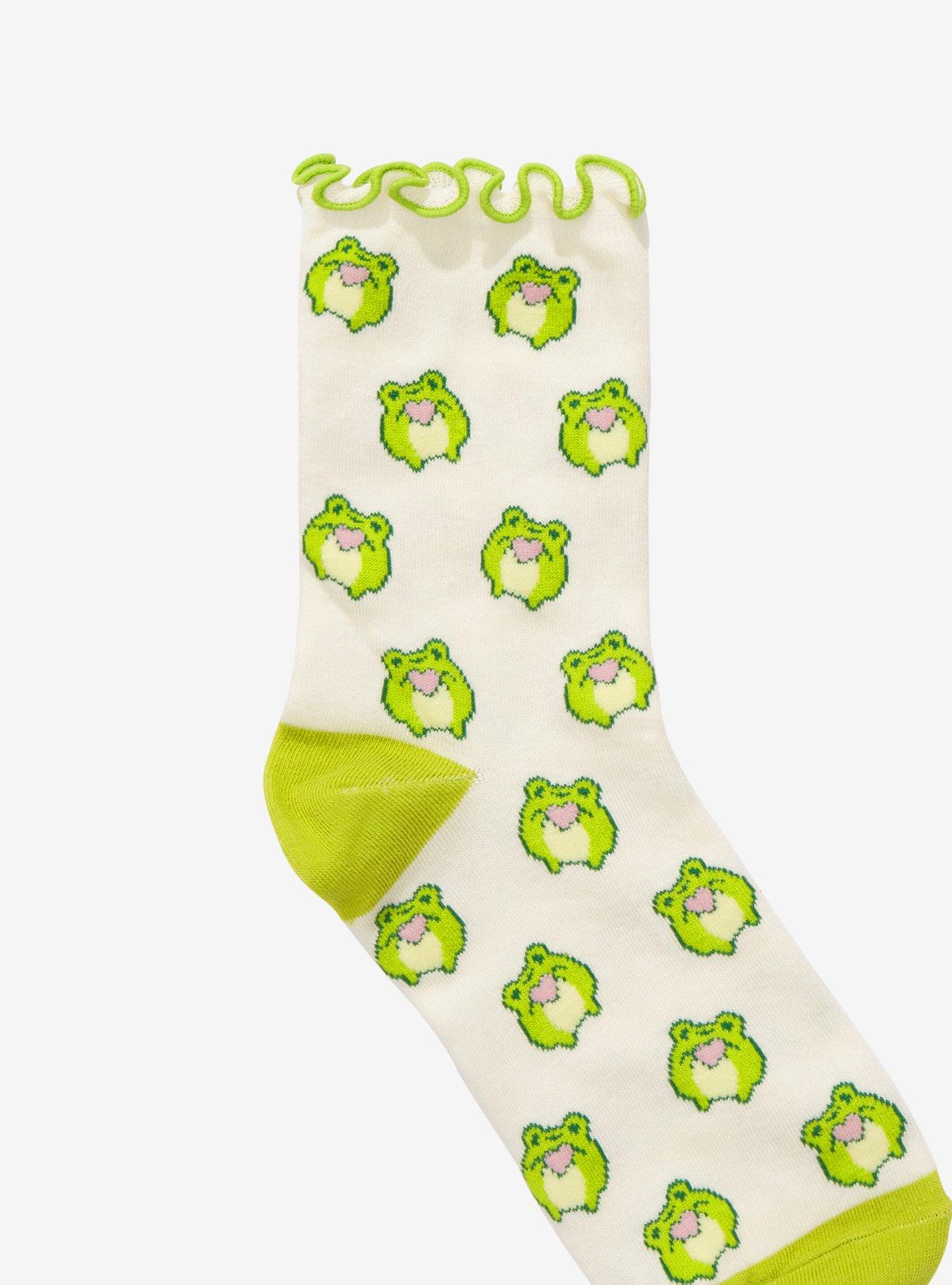 Kawaii Frog Ankle Socks, , alternate
