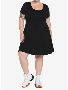 Black Skater Dress Plus Size, , hi-res