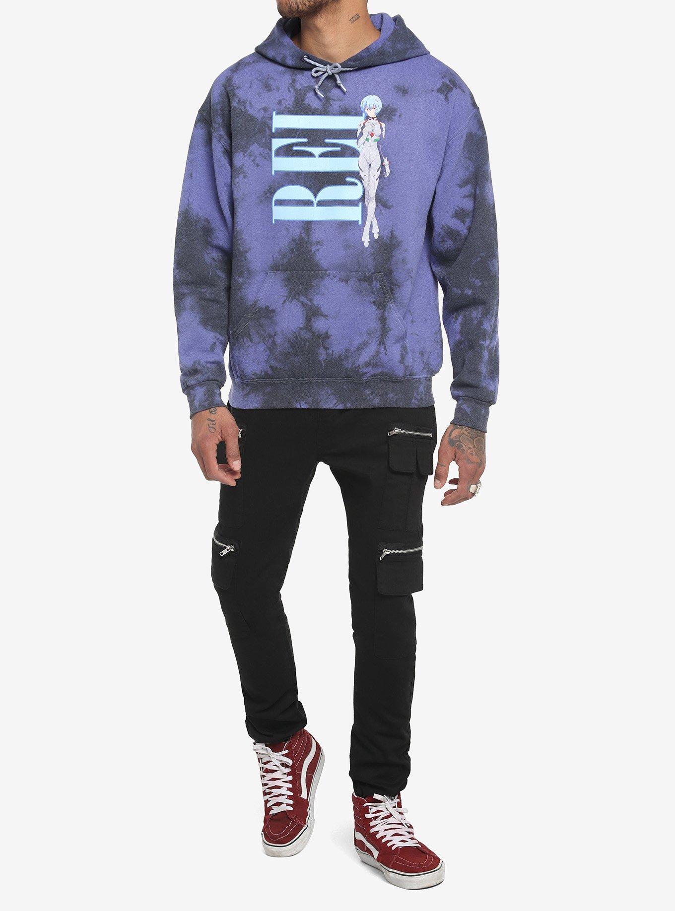 Neon Genesis Evangelion Rei Ayanami Tie-Dye Hoodie, MULTI, alternate