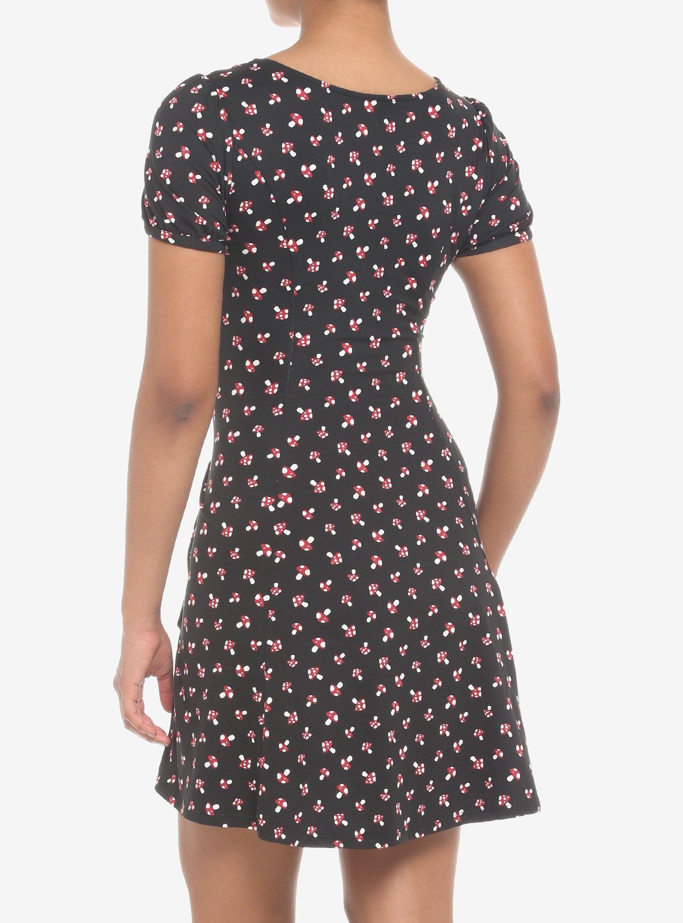 Black Mushroom Empire Dress, OFF WHITE, alternate