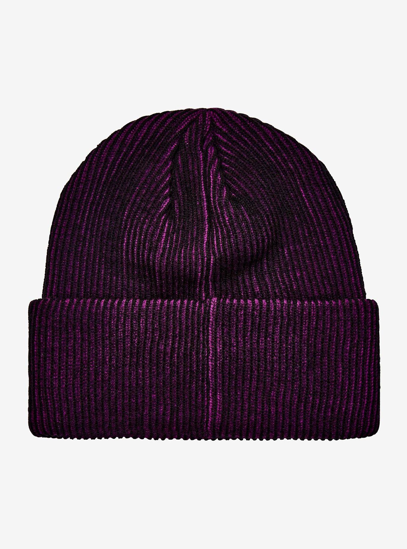 Marvel Black Panther Purple & Black Ribbed Beanie, , hi-res