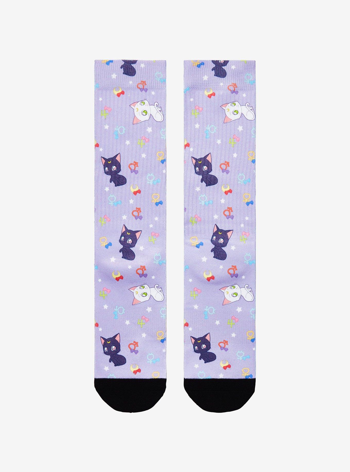 Sailor Moon Crystal Artemis & Luna Icons Crew Socks, , alternate