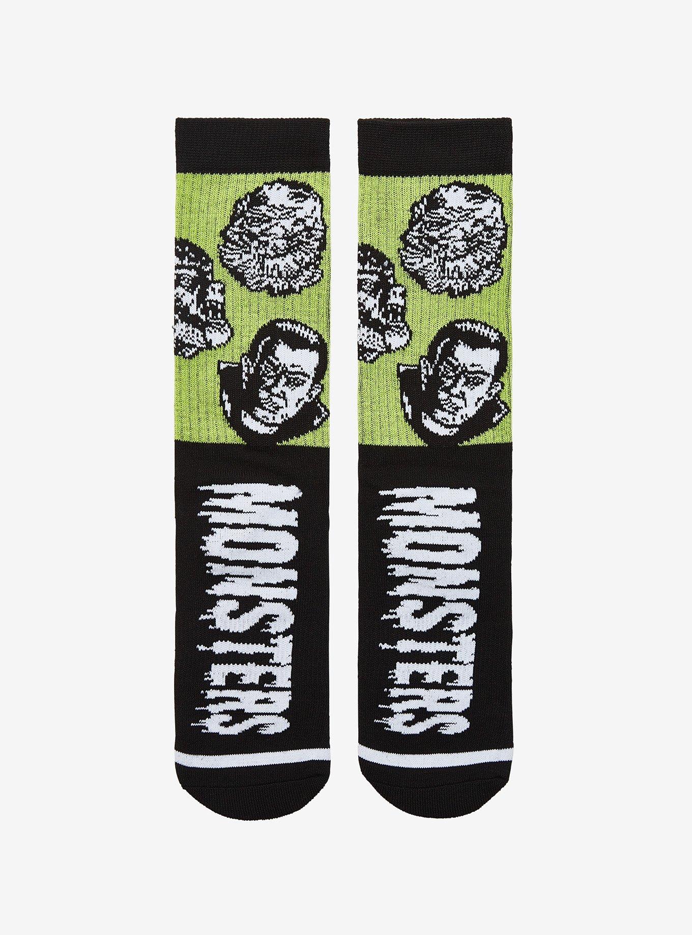 Universal Monsters Faces Crew Socks, , alternate