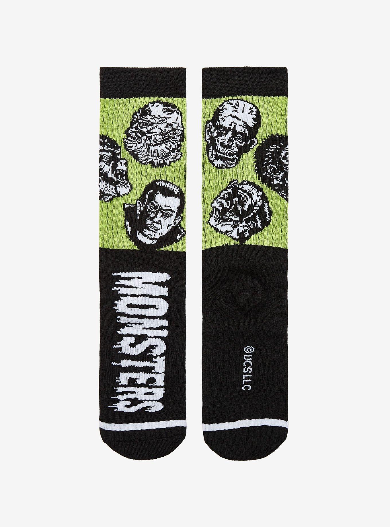 Universal Monsters Faces Crew Socks, , alternate