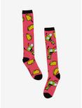 Invader Zim GIR Taco Neon Pink Knee-High Socks, , alternate