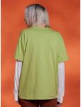 Scooby-Doo! Shaggy Oversized Twofer Long-Sleeve T-Shirt, GREEN  WHITE, alternate
