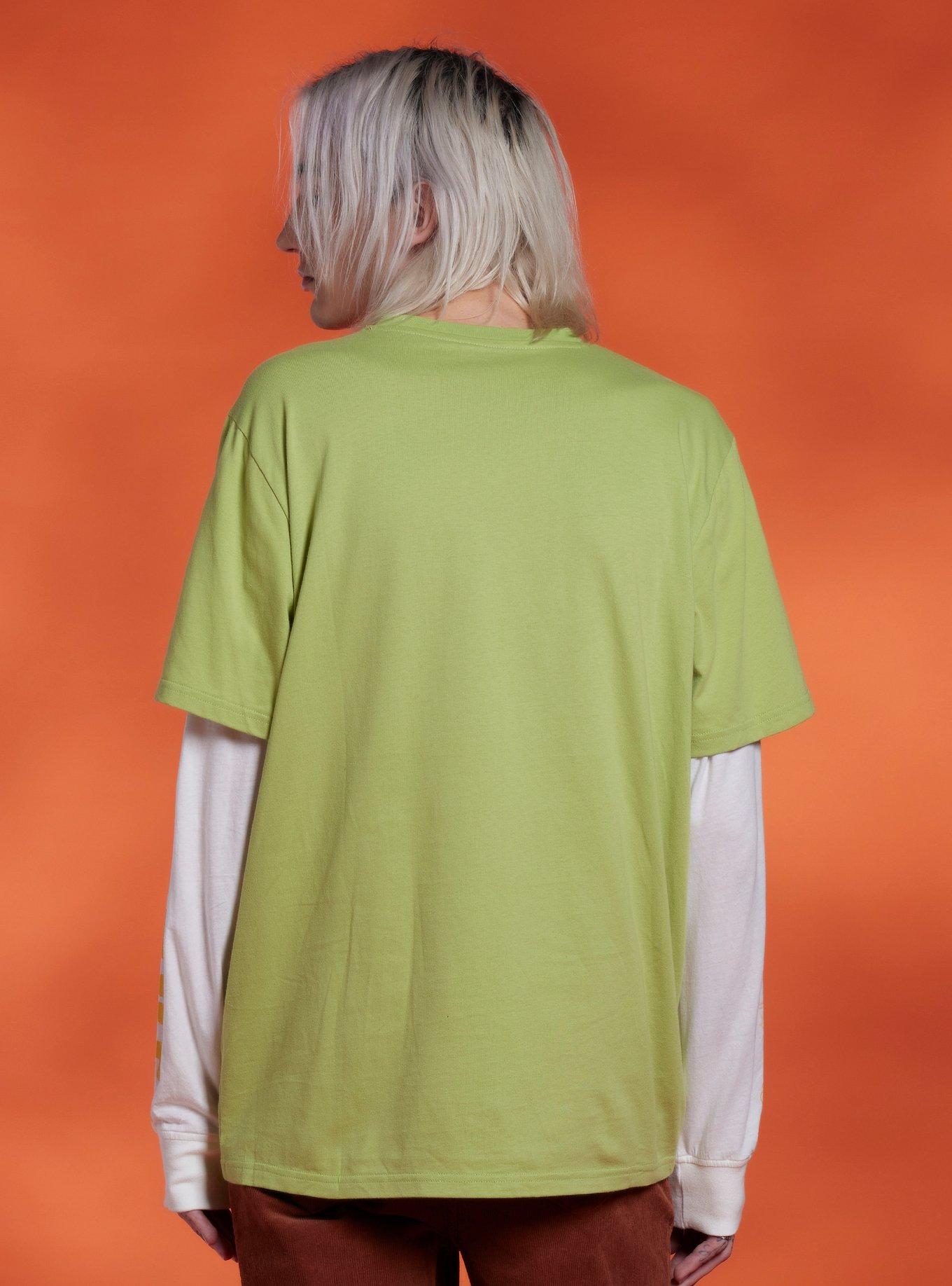 Scooby-Doo! Shaggy Oversized Twofer Long-Sleeve T-Shirt, GREEN  WHITE, alternate