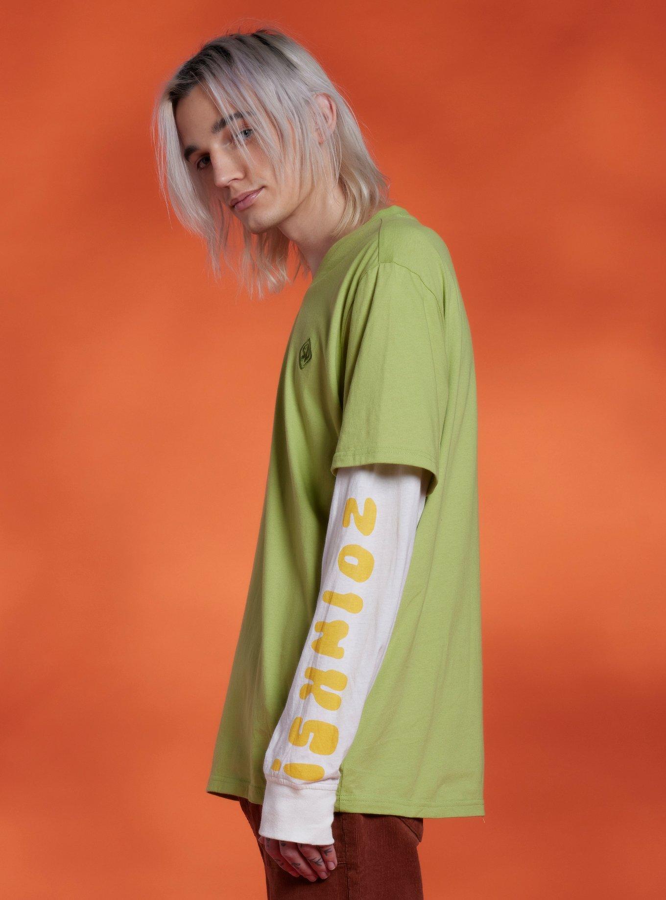 Scooby-Doo! Shaggy Oversized Twofer Long-Sleeve T-Shirt, GREEN  WHITE, alternate