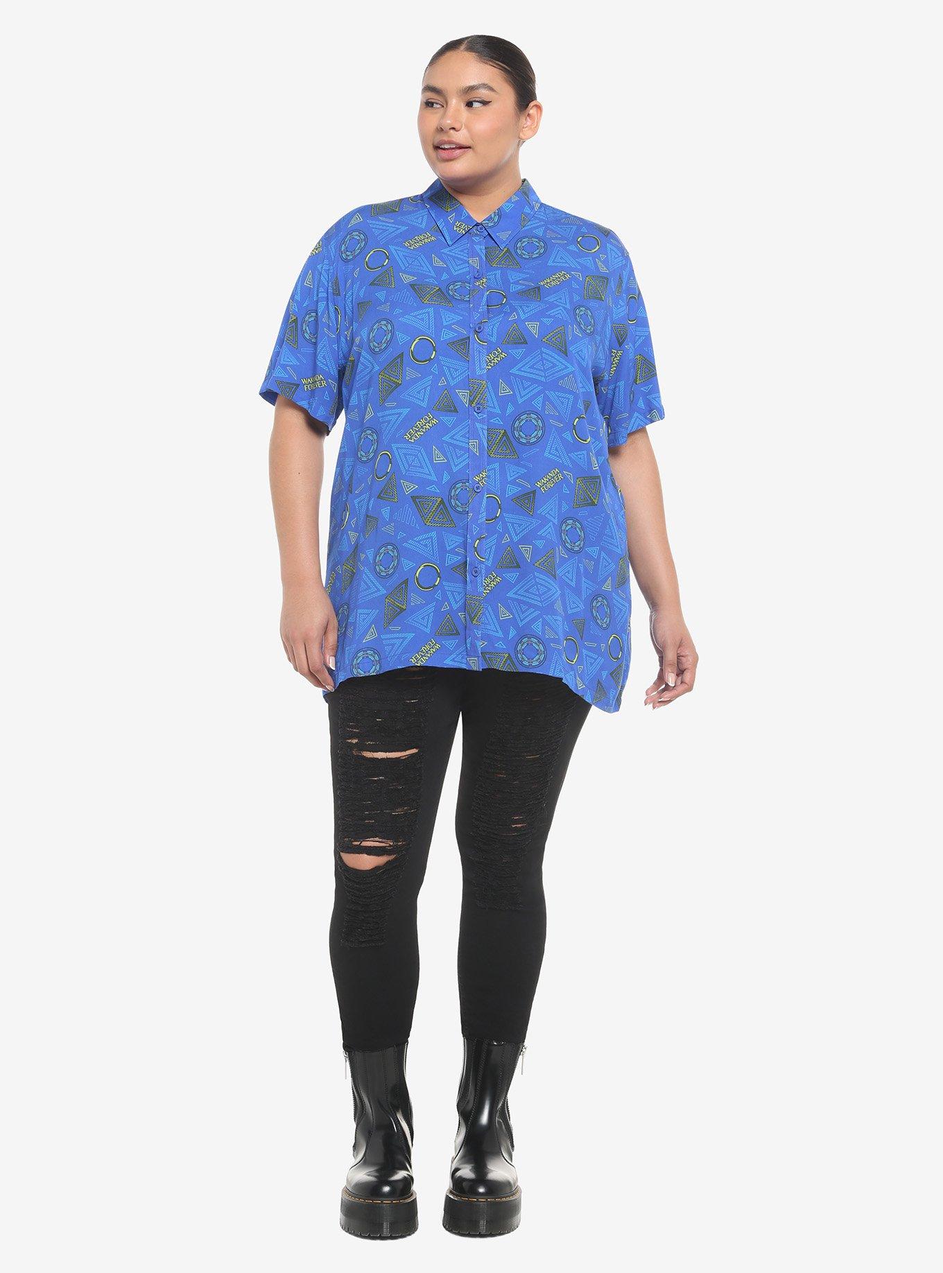 Her Universe Marvel Black Panther: Wakanda Forever Nakia Woven Button-Up Plus Size, MULTI, alternate