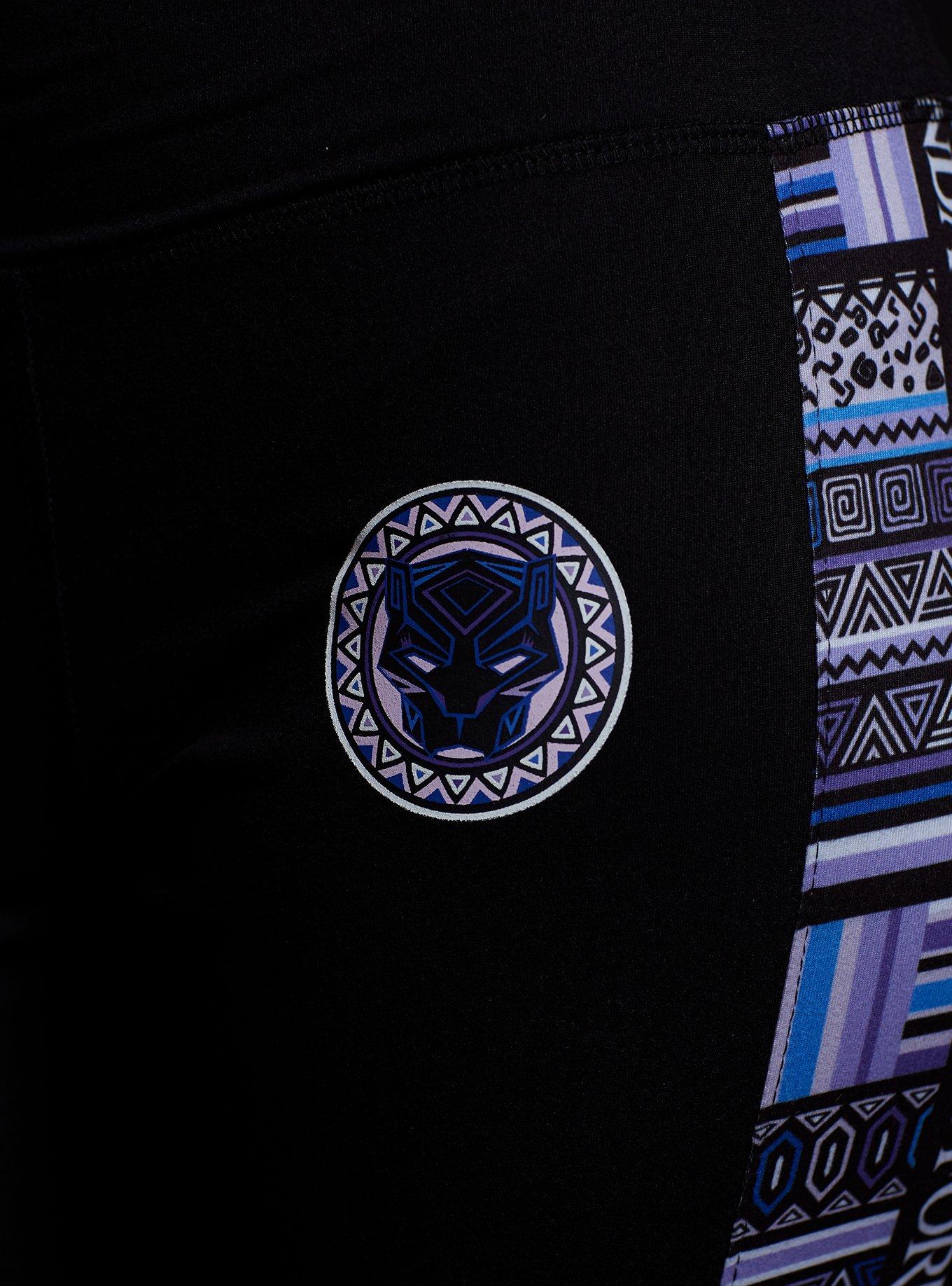 Her Universe Marvel Black Panther: Wakanda Forever Geometric Stripe Leggings, BLACK  PURPLE, alternate