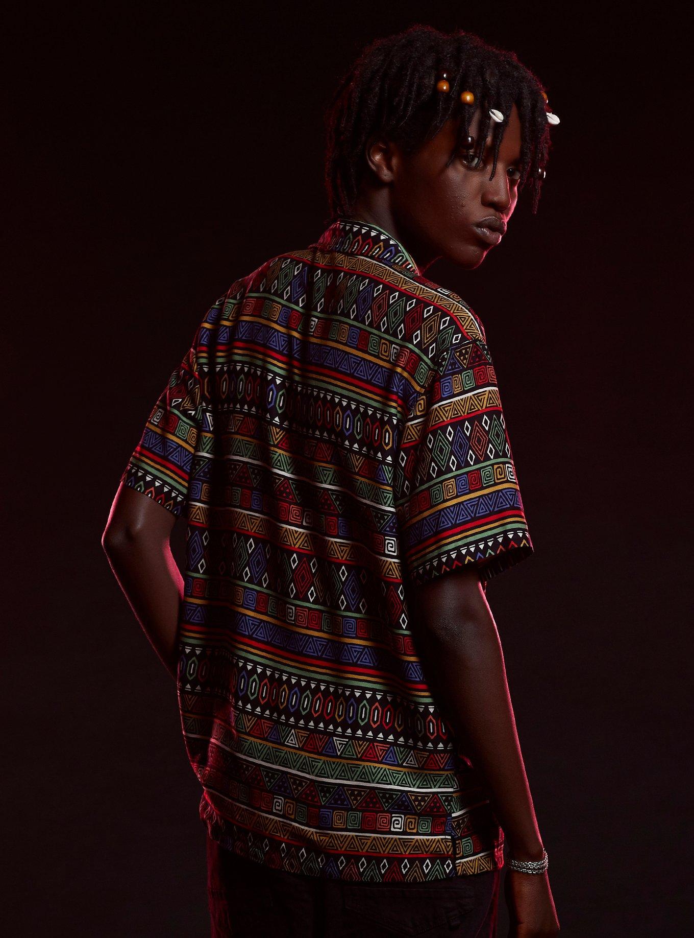 Our Universe Black Panther: Wakanda Forever Geometric Woven Button-Up, MULTI, alternate