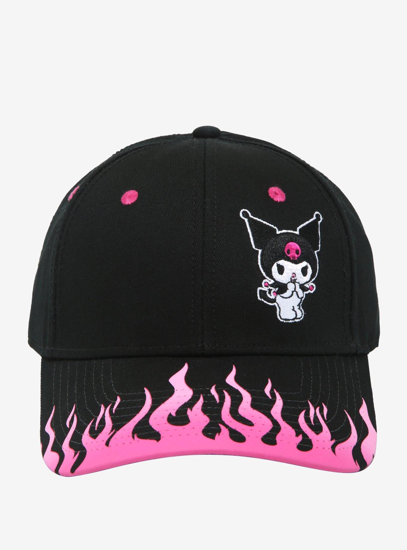Kuromi Flames Snapback Hat, , alternate