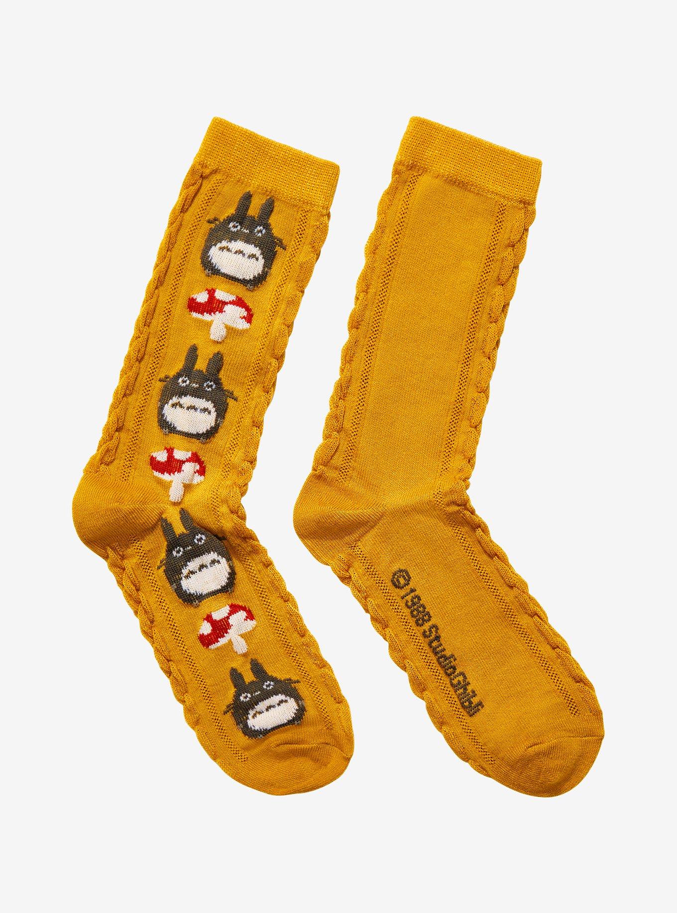 Studio Ghibli My Neighbor Totoro Mushroom Crew Socks, , alternate
