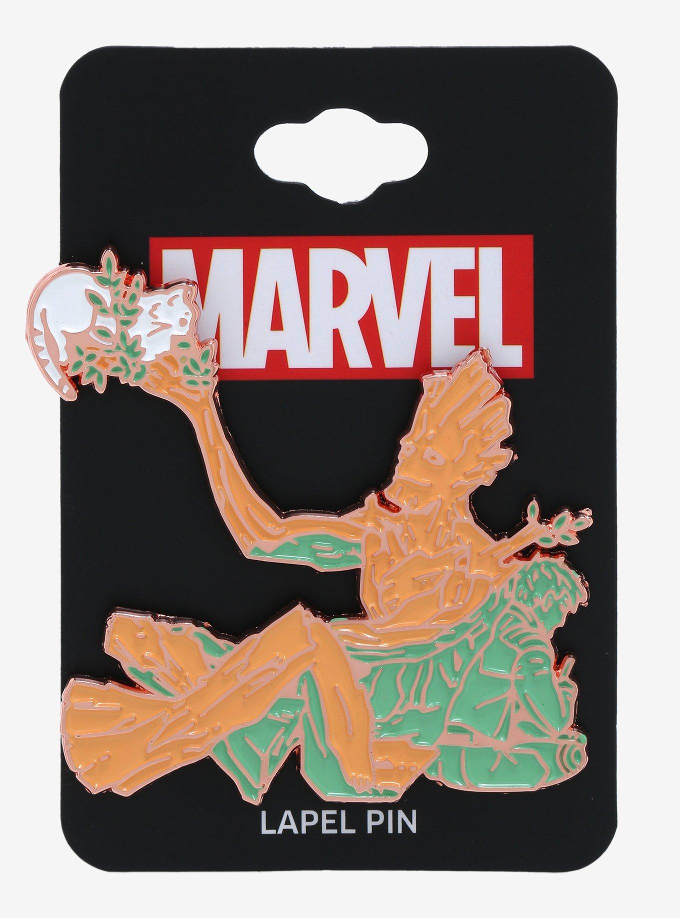 Marvel Guardians of the Galaxy Groot & Cat Enamel Pin - BoxLunch Exclusive , , hi-res