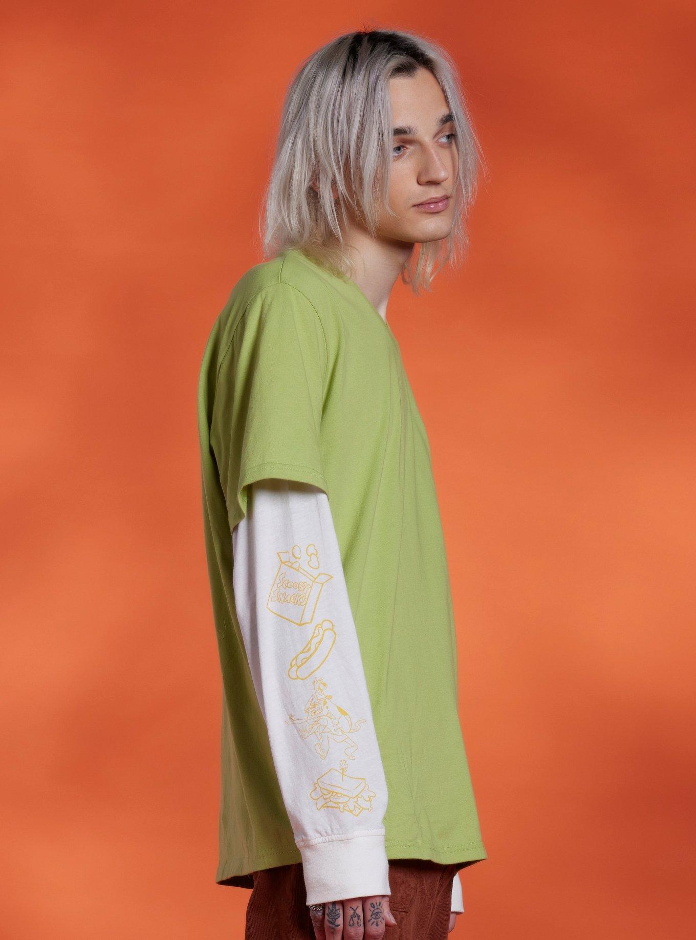 Scooby-Doo! Shaggy Oversized Twofer Long-Sleeve T-Shirt, GREEN, alternate