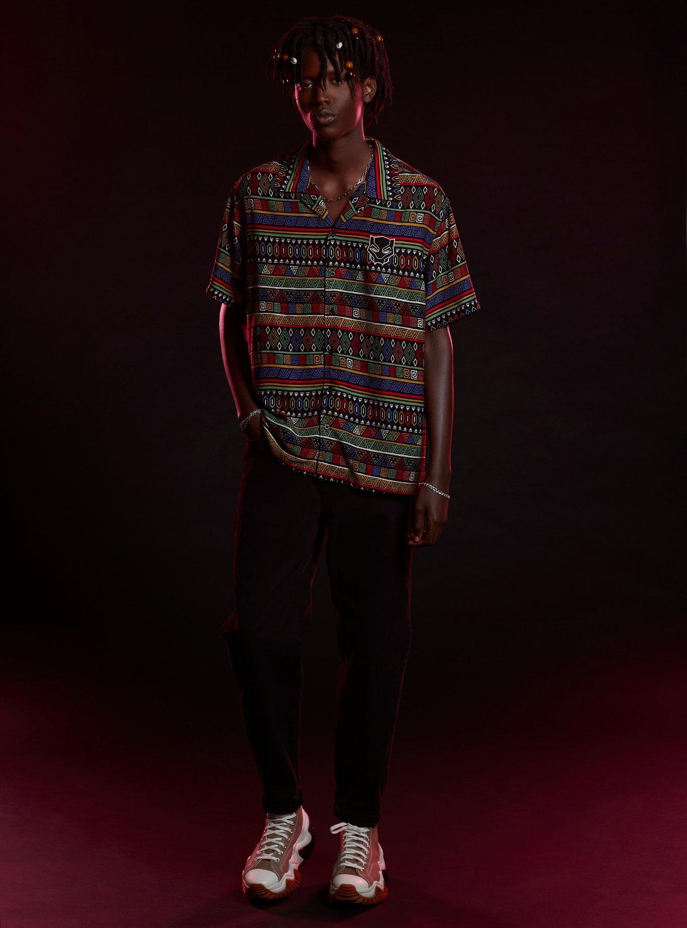 Our Universe Black Panther: Wakanda Forever Geometric Woven Button-Up, MULTI, alternate