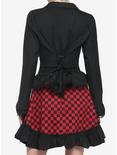 Black Ruffle Peplum Girls Jacket, BLACK, alternate