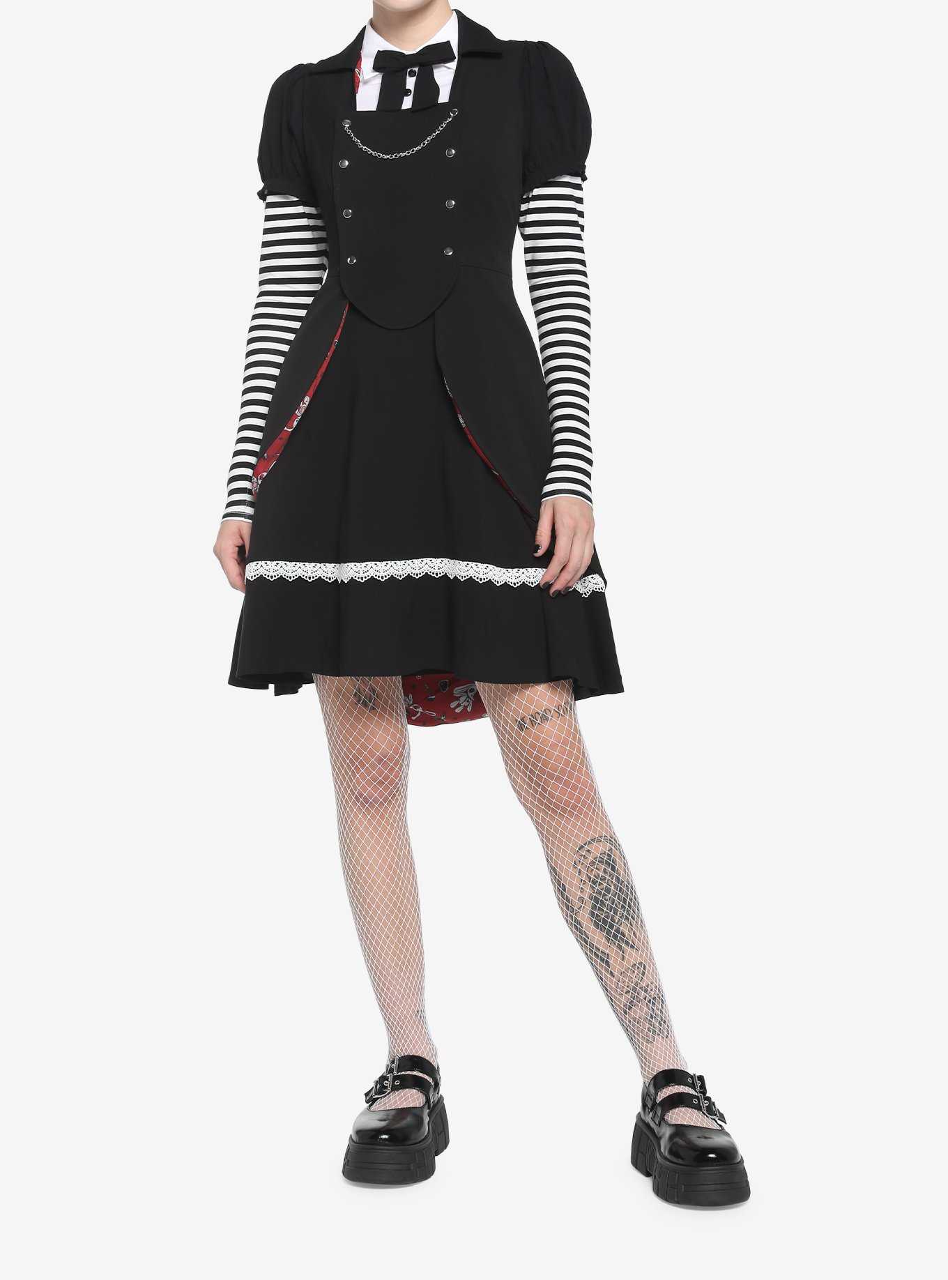Black Rabbit Bustle Double-Breasted Girls Vest, , hi-res