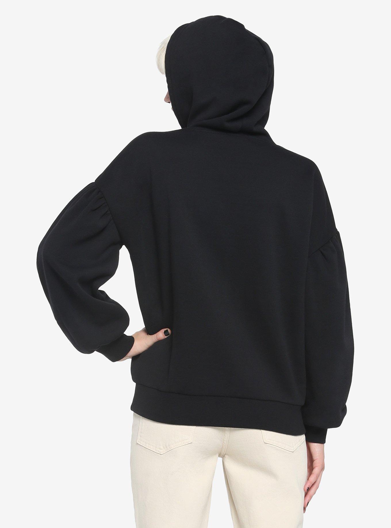 Black Kawaii Frogs Girls Hoodie, BLACK, alternate