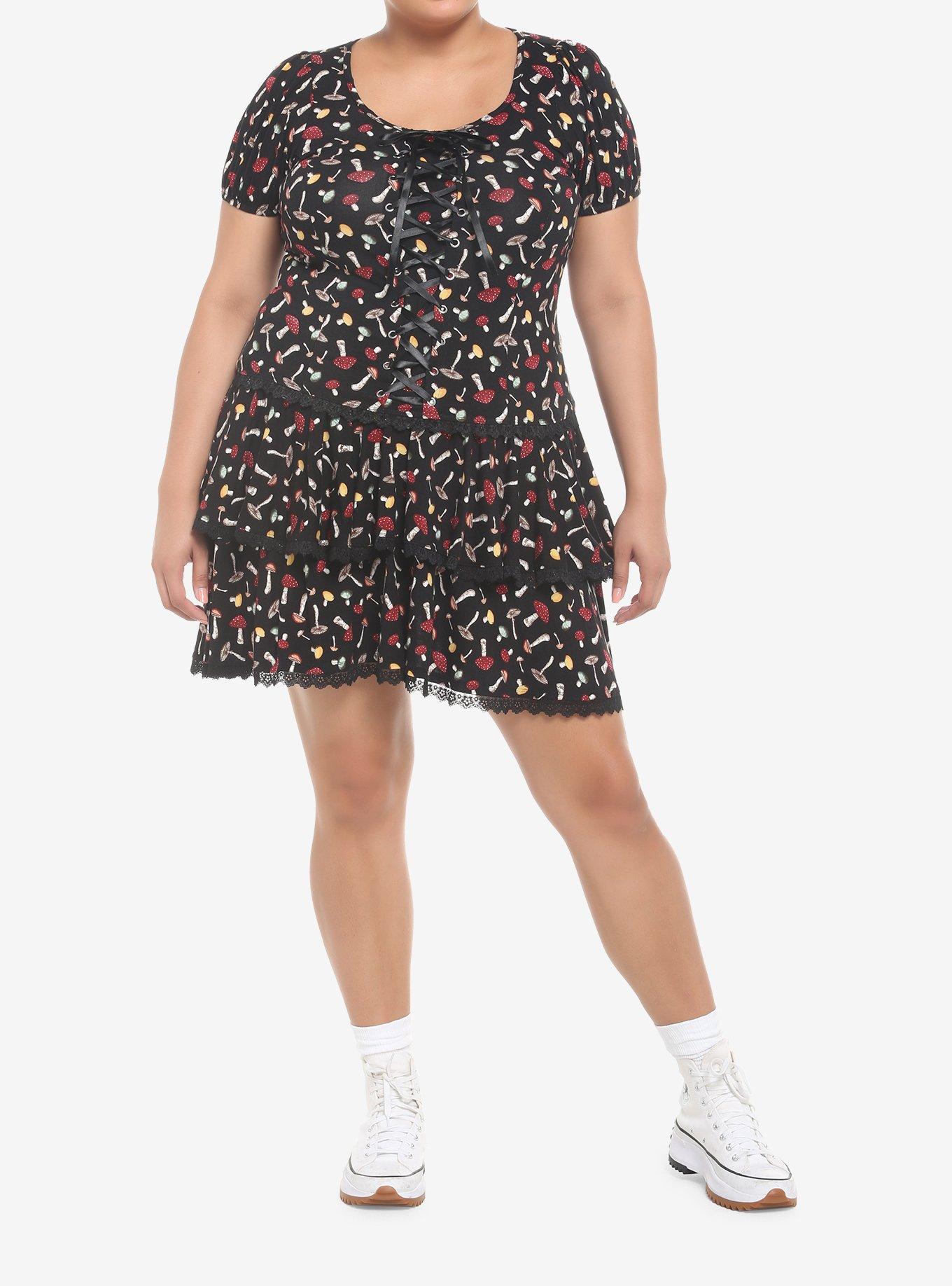 Cottage Critters Lace-Up Girls Top Plus Size, BLACK, alternate