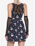 Skulls & Flowers Skater Dress With Lace Back, MULTI, alternate
