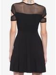 Black Fishnet Cutout Dress, BLACK, alternate